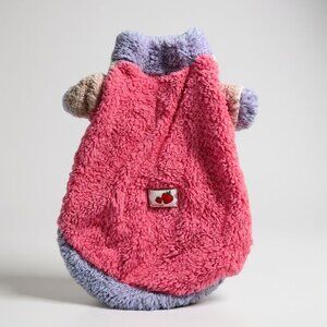 Yikeyo Dog Sweater Pink & Purple Fleece Medium Cozy Apparel